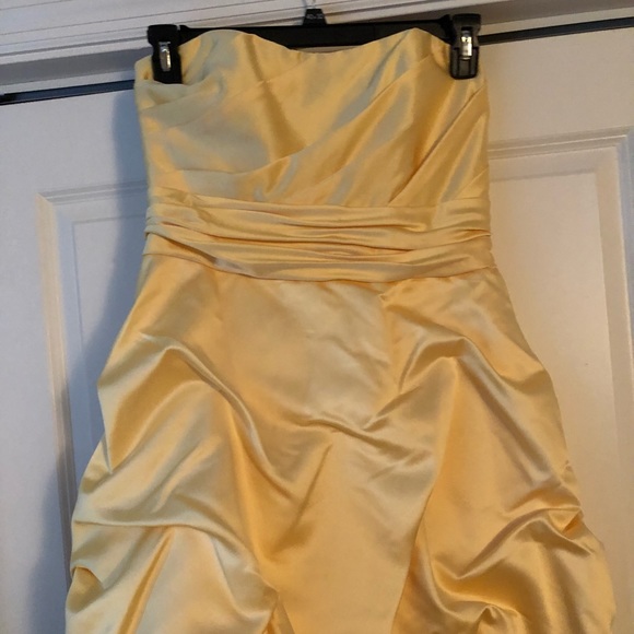 Short yellow bridesmaids dress - Picture 2 of 3